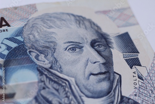 Close up of a ten thousand lira banknote.