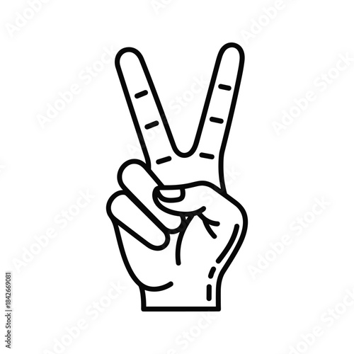 Hand showing peace sign