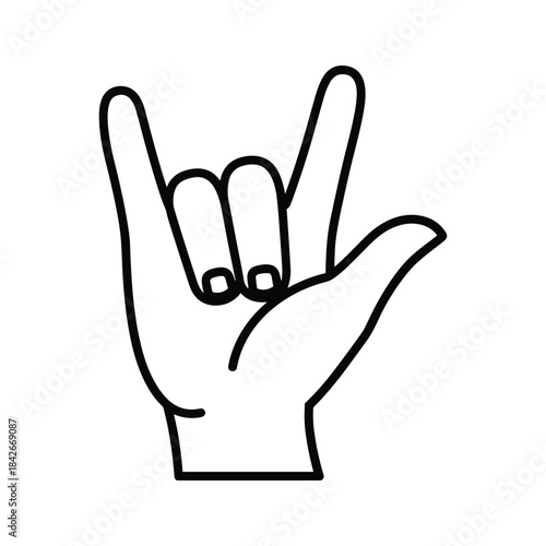 Hand showing rock on symbol
