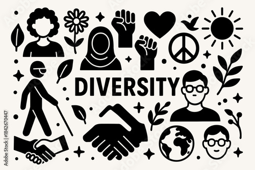 Diversity and Inclusion Icons Set