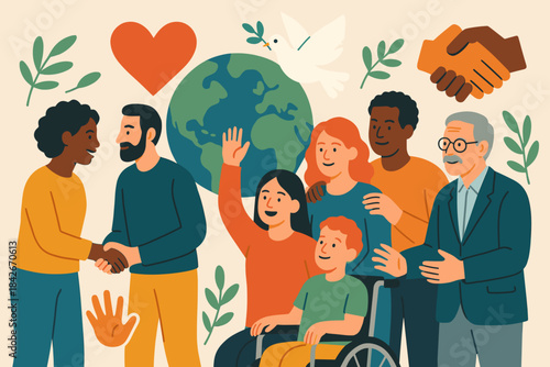 Diverse Community Support and Inclusion Illustration