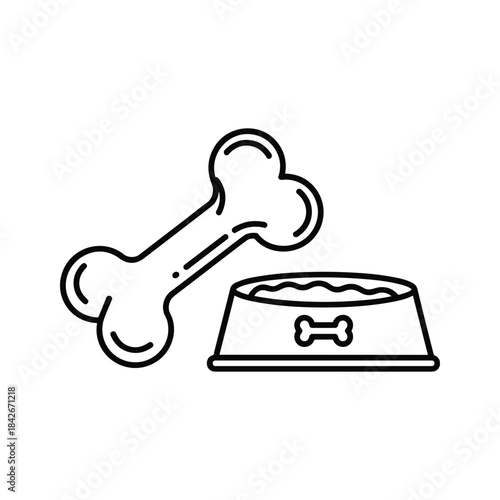 Dog food and bone illustration