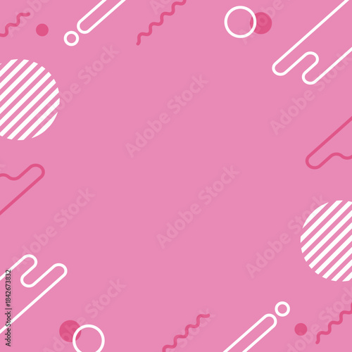 幾何学デザインのピンクの背景イラスト	