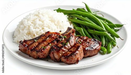 Fototapeta Naklejka Na Ścianę i Meble -  Grilled Pork Chop Plate.