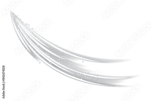 Glowing white light trail sweeps smoothly across the Twilight, creating bright curved streaks with sparkling particles and a transparent swoosh for magical or neon swirl spins dynamic design effects.