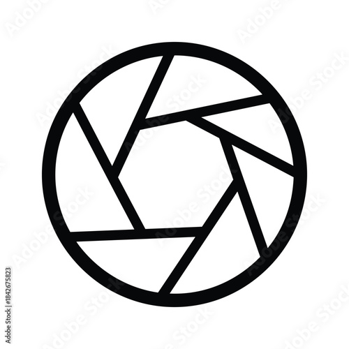 Camera aperture diaphragm symbol, isolated on