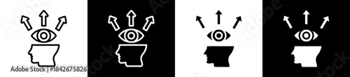 Self Awareness Icon Set In Black And White Filled Style Collection