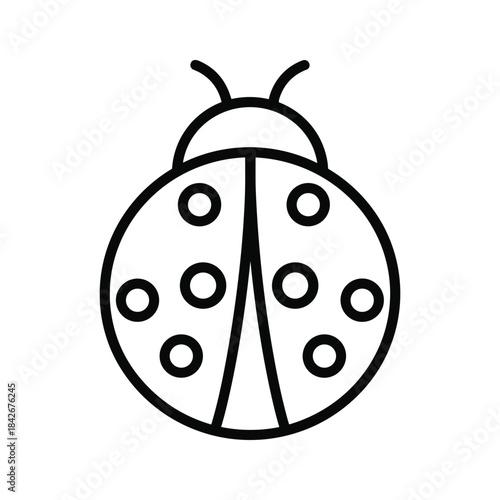 Simple ladybug illustration on white background