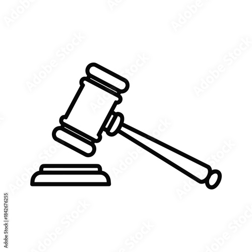 Gavel and sound block icon