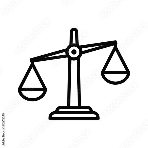 Simple line drawing of a balance scale