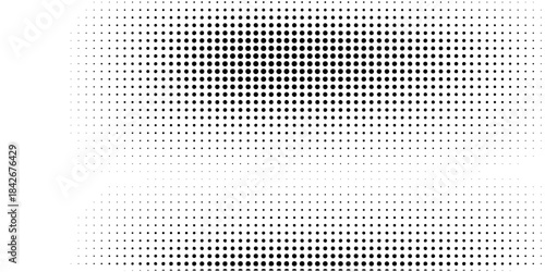 Grunge halftone gradient texture. Fading grit noise background. Sandy gritty wallpaper. Retro pixelated backdrop. Black and white anime or manga comic overlay. Vector textured graphic design