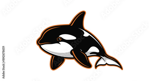 Dynamic Orca Killer Whale Emblem Design for Sports Team Mascot