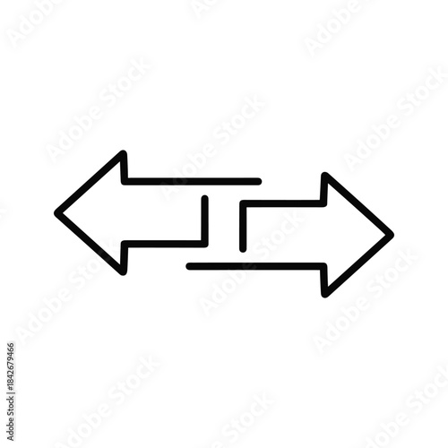 Opposite direction arrows indicating conflict or dilemma