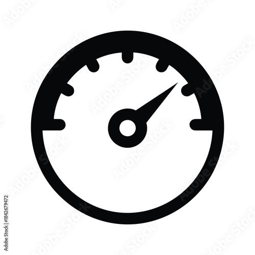 Simple speedometer icon with needle