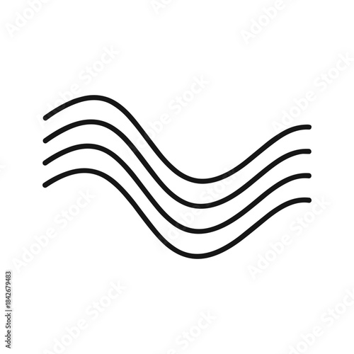 Simple black wave lines on white background