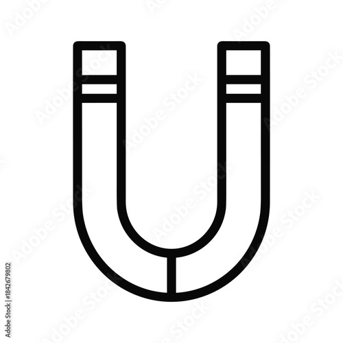 Simple black and white illustration of a horseshoe magnet