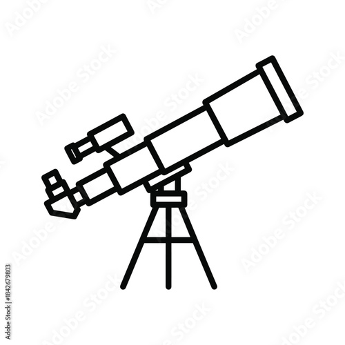 Telescope on tripod for stargazing and astronomy