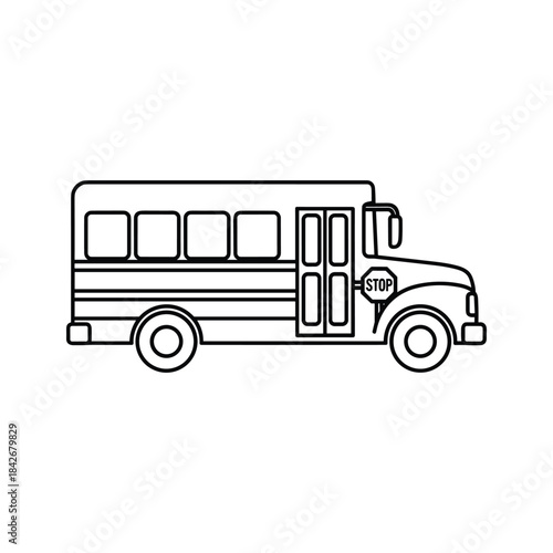 School bus stopping to pick up children