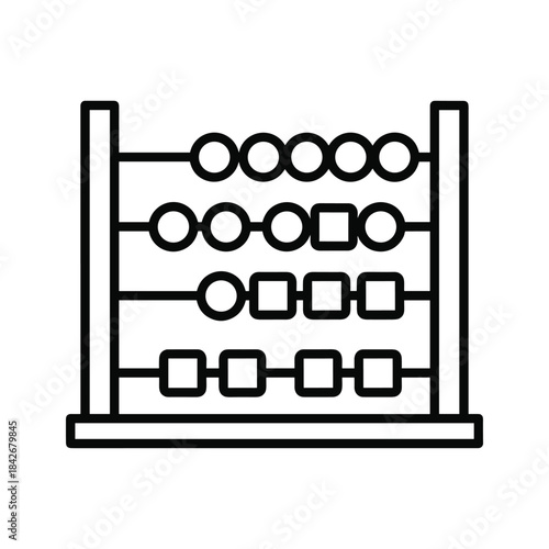Simple abacus illustration with beads and counters