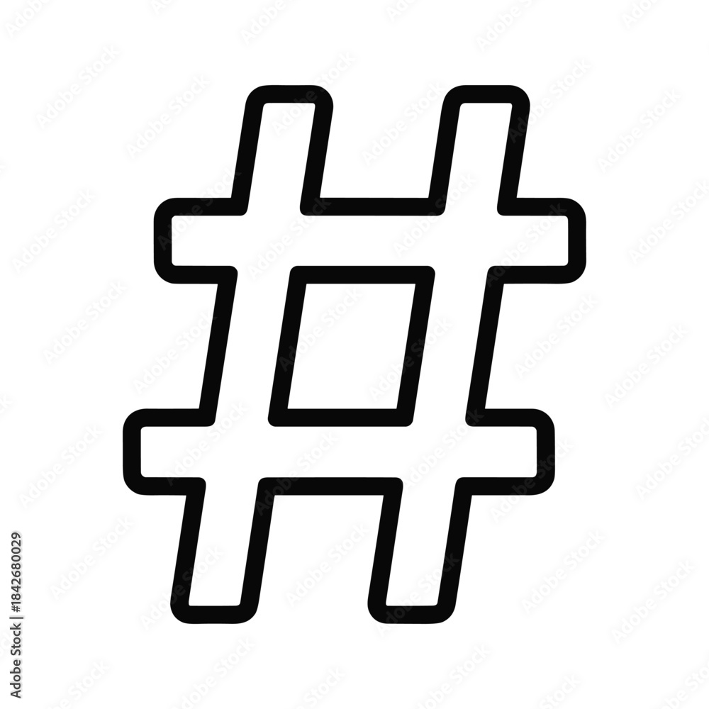 Obraz premium Simple hashtag symbol on white background