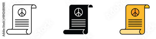 Peace icon vector. harmony protest and historical document symbol. vector illustration.