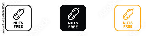 Nuts Free icon vector. food allergy warning symbol. vector illustration.