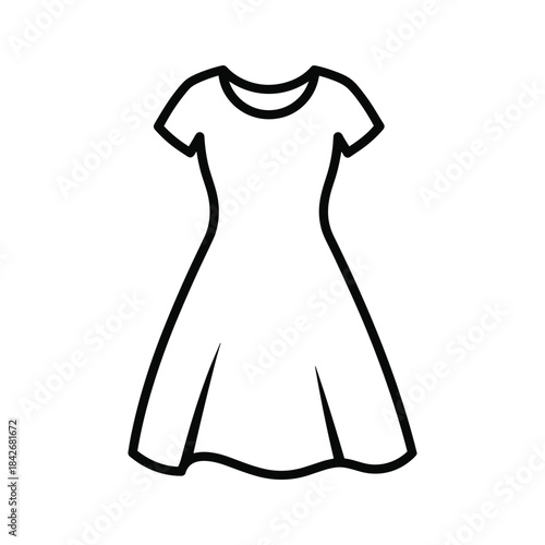 Simple illustration of a short sleeve dress