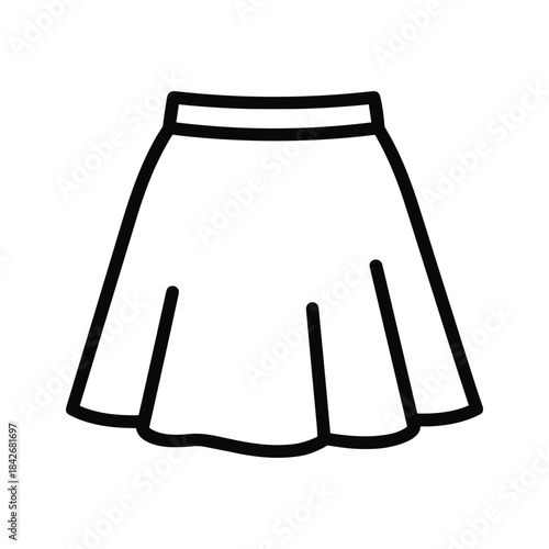 Simple black and white illustration of a short skirt