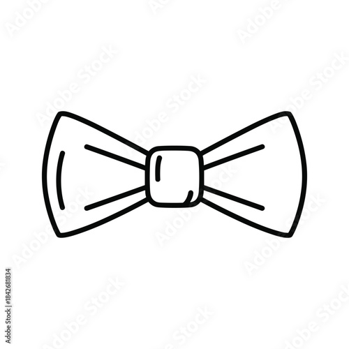 Simple black bow tie illustration on white background