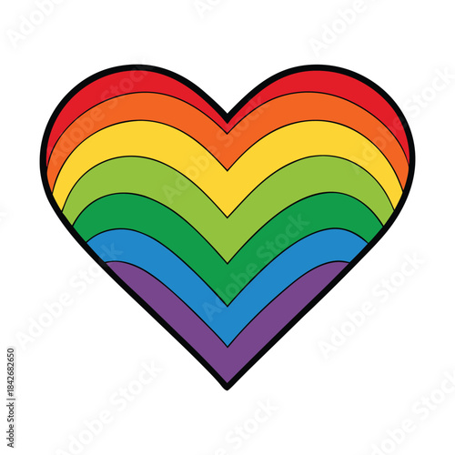 A vibrant rainbow heart glowing with bold, blended colors, radiating warmth, joy, and unity. Its smooth gradient creates a lively symbol of love, hope, and positivity.
