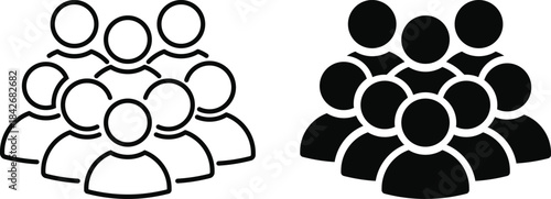 

people icon set. Social network graphic design.  User profile symbols. Group and team symbols. Social media and profile signs
