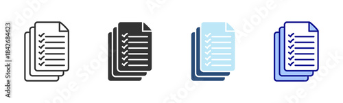 Checklist Icon Set. Designed In Multi Style