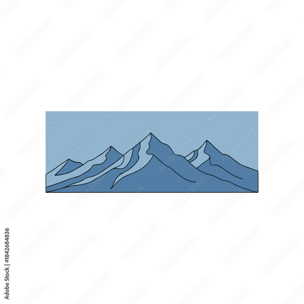 Fototapeta premium Majestic mountain range under a clear blue sky a stunning landscape view.