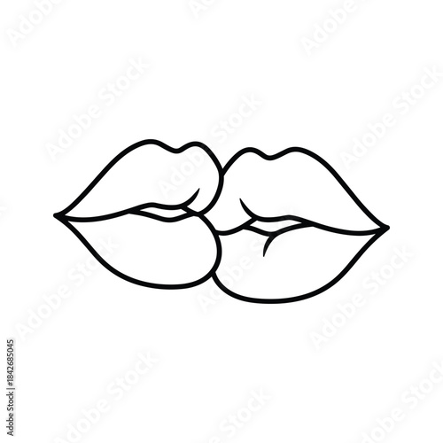 Kiss lips illustration on white background