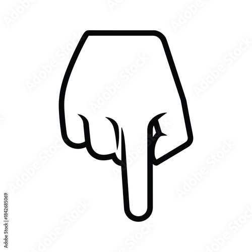 Hand pointing downwards with index finger