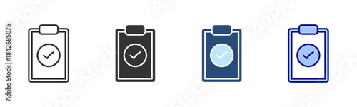 Clipboard Icon Set. Designed In Multi Style