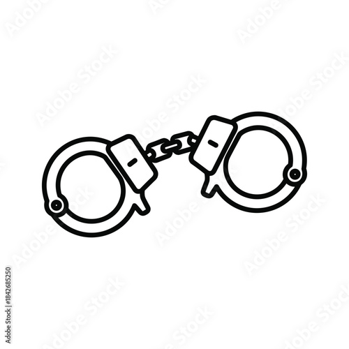 Pair of handcuffs illustration on white background
