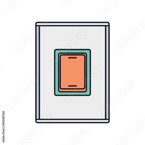 Modern Light Switch with Orange Toggle and Teal Accent.