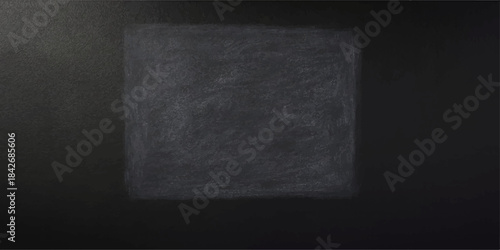 Dark, grunge, and textured vintage blackboard with chalk and wooden frame is an empty backdrop for education