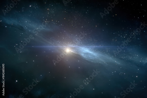 Explore the awe-inspiring beauty of a distant galaxy, where cosmic dust and celestial bodies create a mesmerizing spectacle of light.