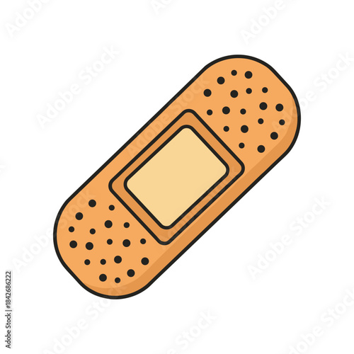 Simple Adhesive Bandage Illustration for First Aid and Medical Care.
