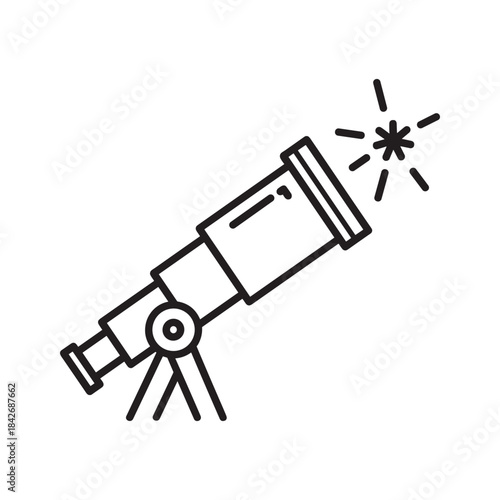 Telescope viewing a star in the night sky