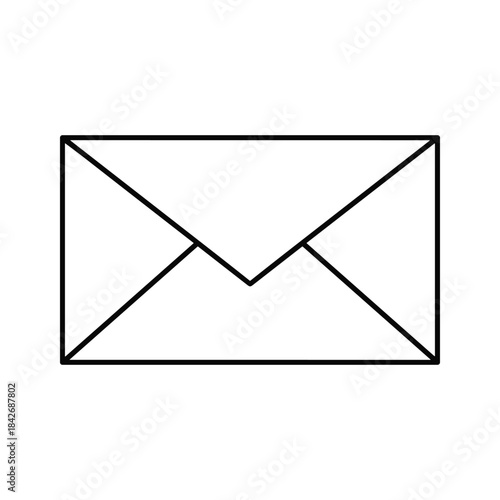 Simple envelope icon on white background