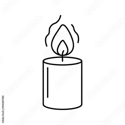 Simple line drawing of a lit candle