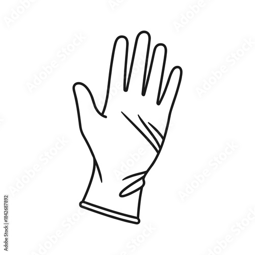 Hand wearing protective glove illustration