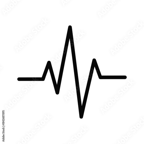 Simple electrocardiogram waveform illustration