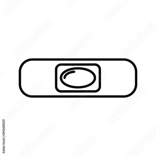 Simple black and white band aid icon