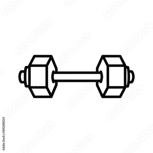 Simple dumbbell icon for fitness and exercise