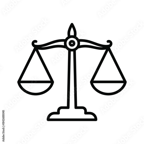 Simple line drawing of a balance scale