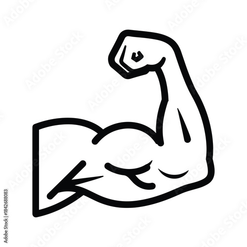 Flexing arm muscle graphic illustration